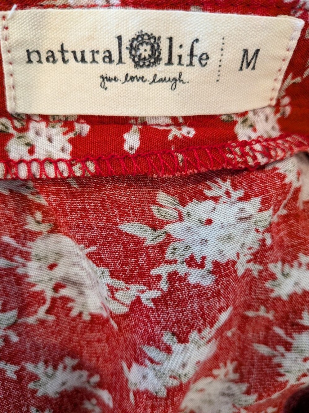 Natural Life Sophia Ditsy Floral Wrap Maxi Dress Red Country Cottagecore Size M - Picture 14 of 15